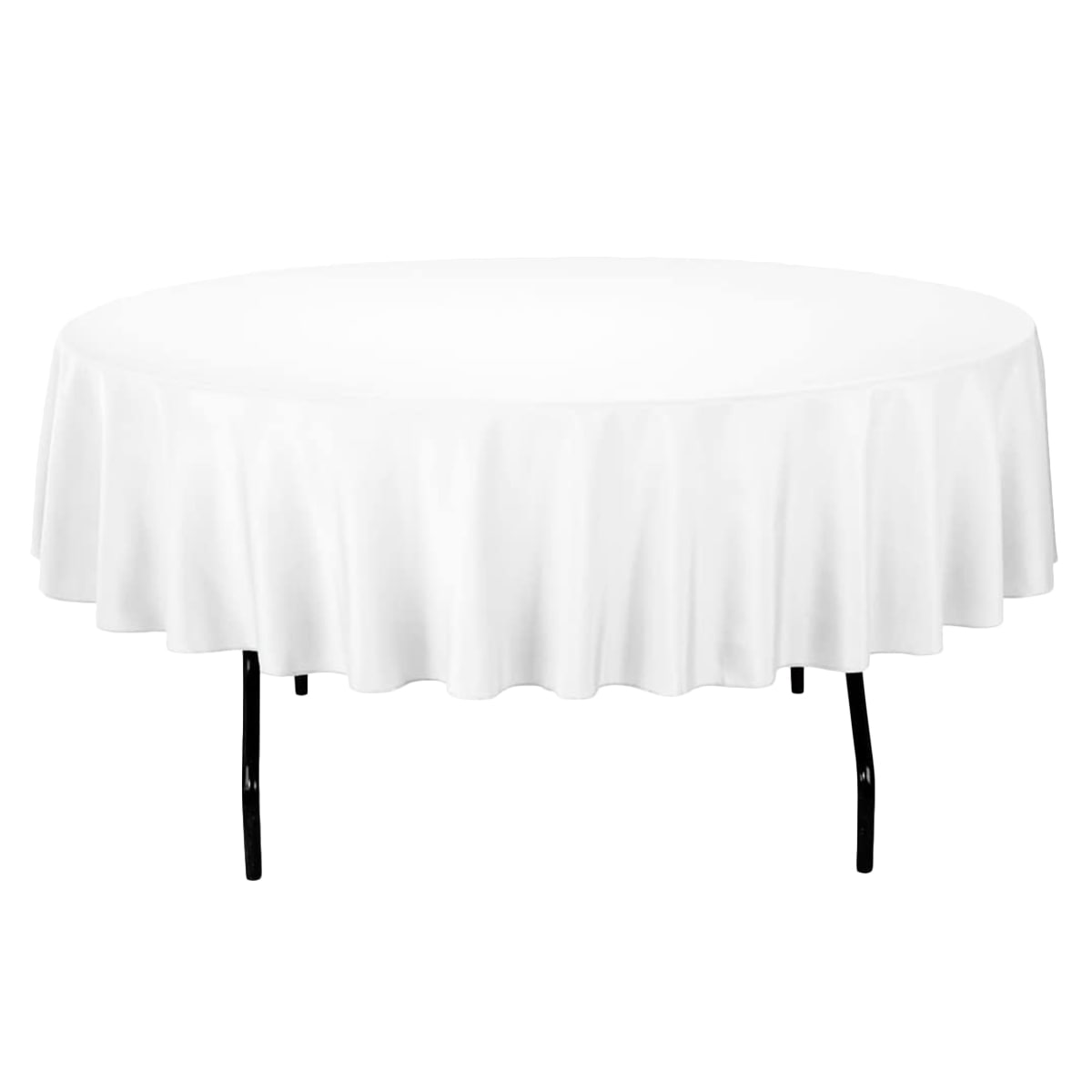Round White Polyester Tablecloths